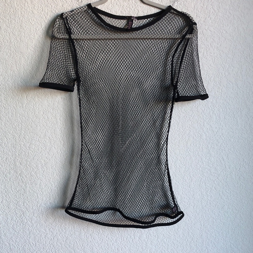 Victoria’s Secret Sheer Fishnet Mesh Slip Dress Lingerie M/L Black